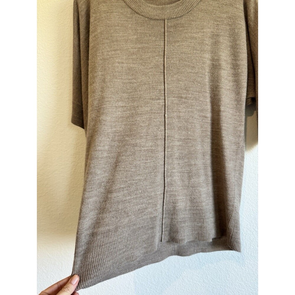 The Limited Women's Brown Knit Short Sleeve Pullover Round Neck Dressy Sweater M - Picture 2 of 10